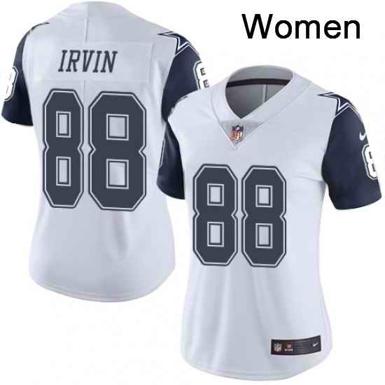 Womens Nike Dallas Cowboys 88 Michael Irvin Limited White Rush Vapor Untouchable NFL Jersey